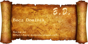 Becz Dominik névjegykártya